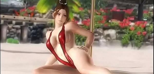  DOA5 Last Round Mai Shiranui Pole Dance dengan slingshot bikini